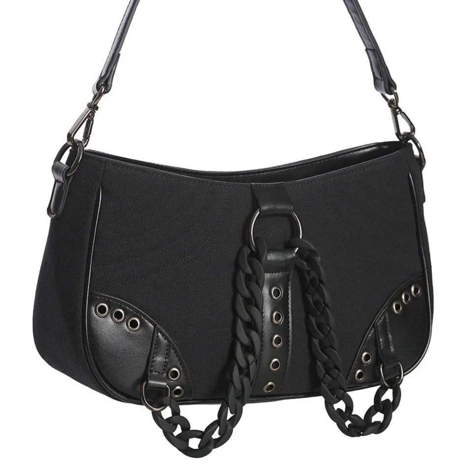 Black Double Chain Crossbody Bag
