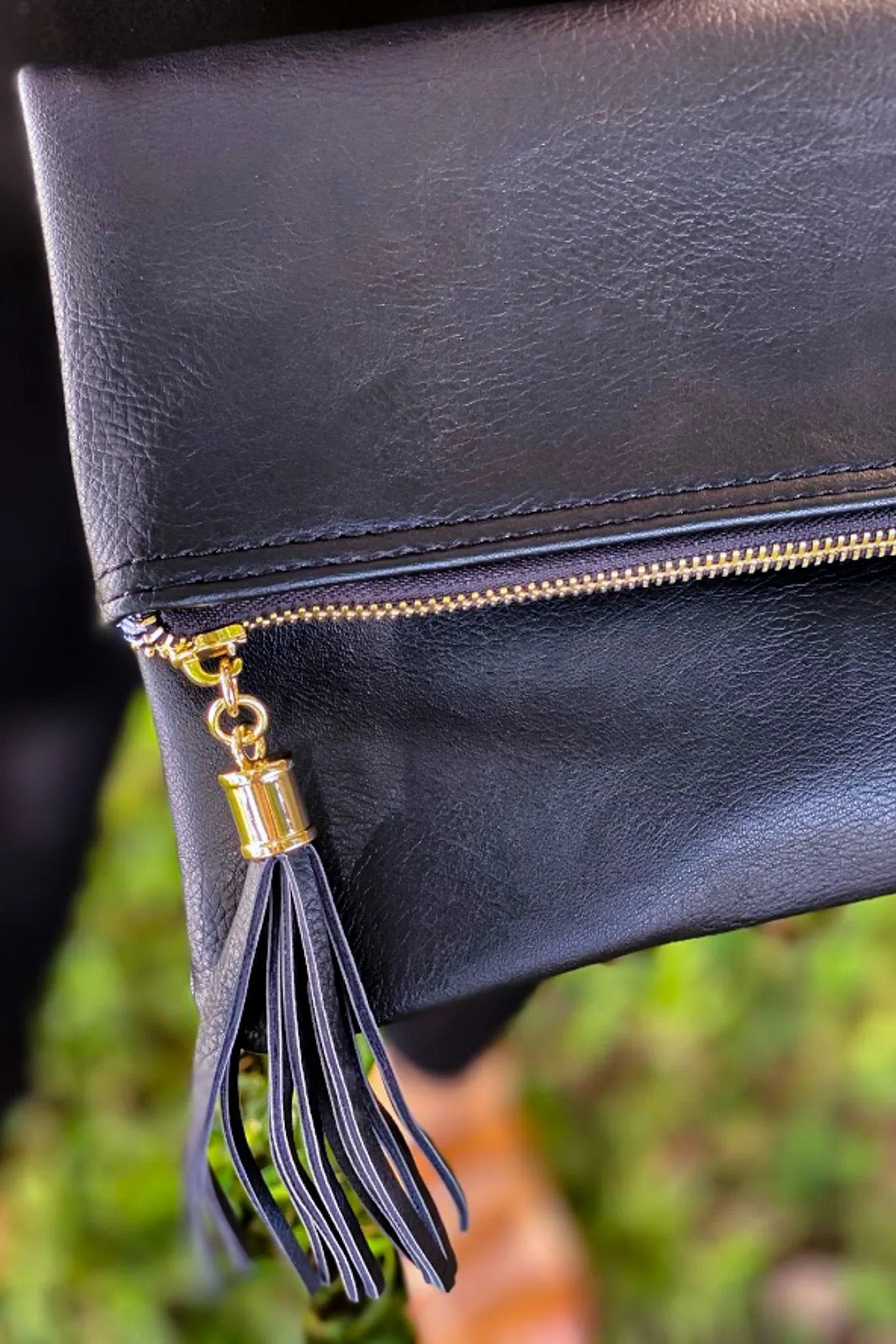 Black Foldover Clutch
