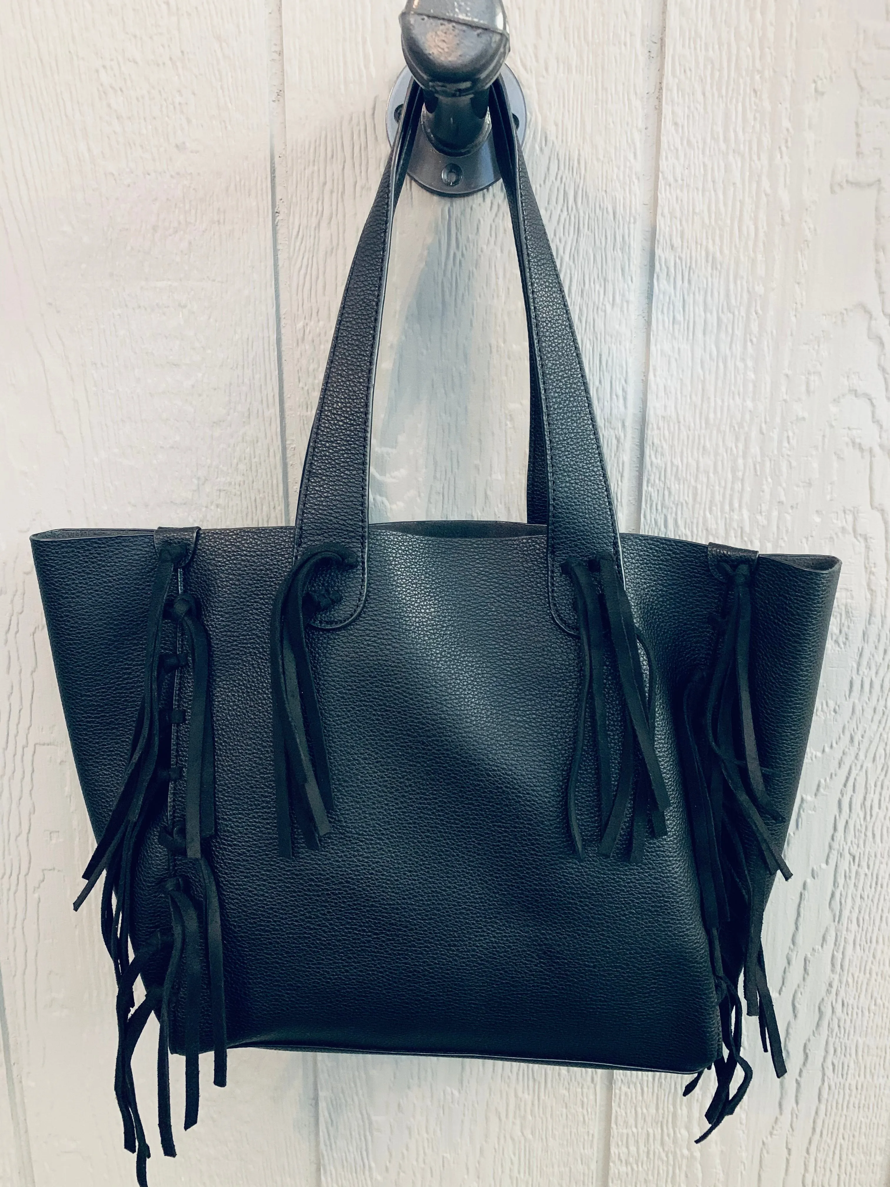 Black Fringe Tote