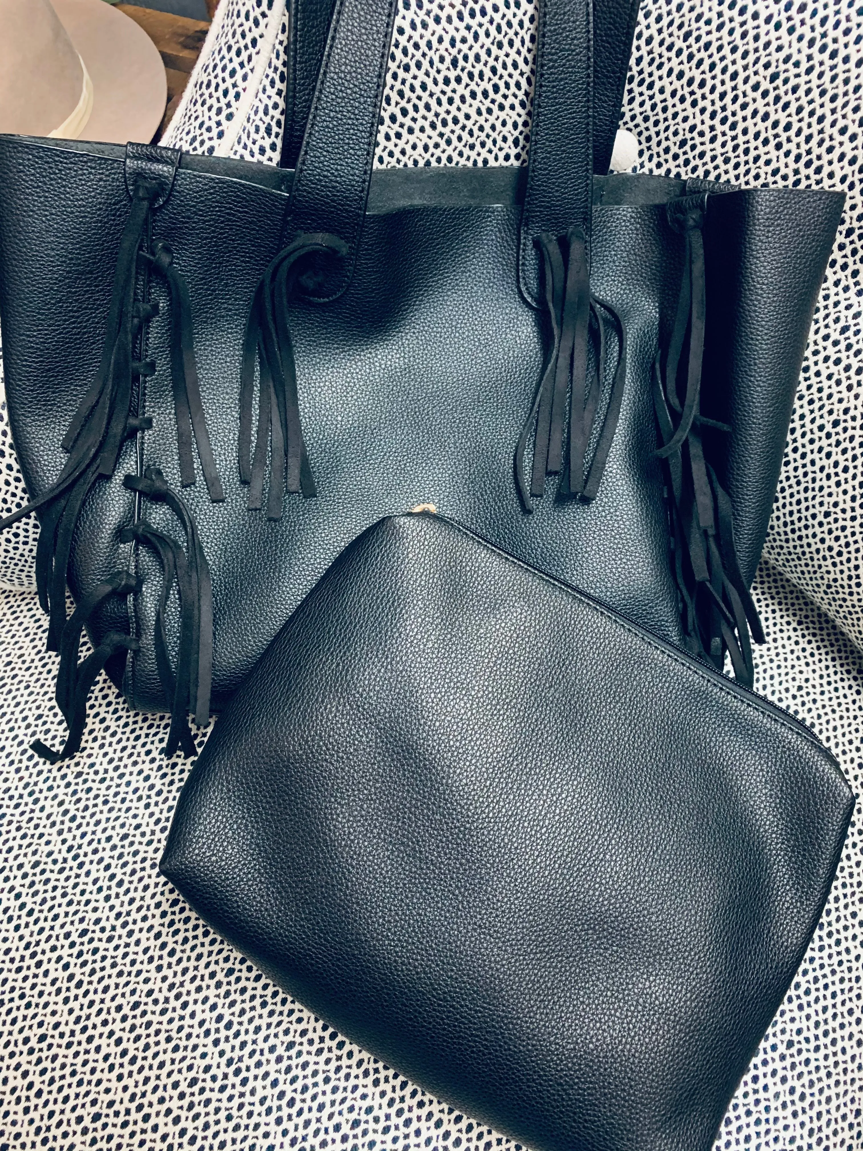 Black Fringe Tote