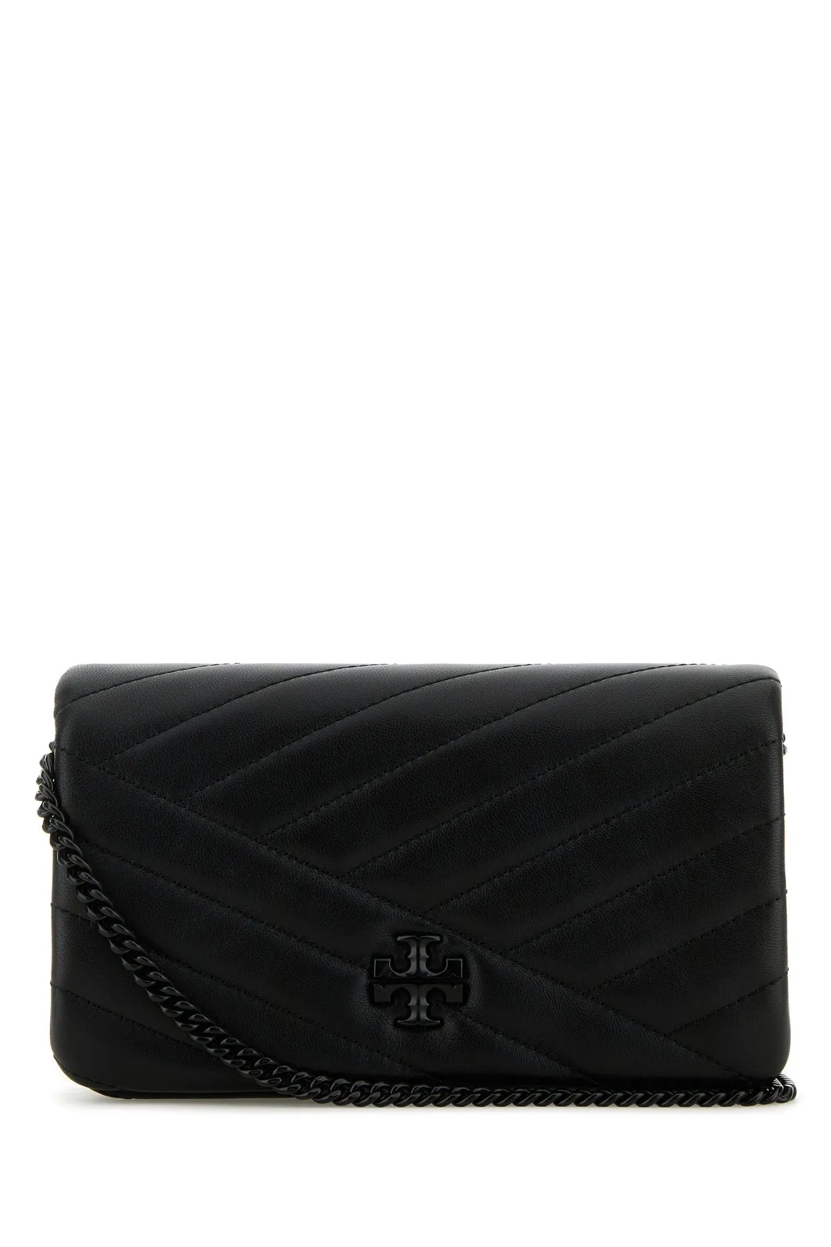 Black leather Kira clutch