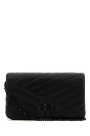 Black leather Kira clutch