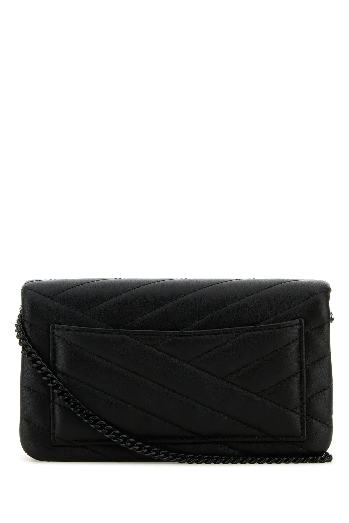 Black leather Kira clutch
