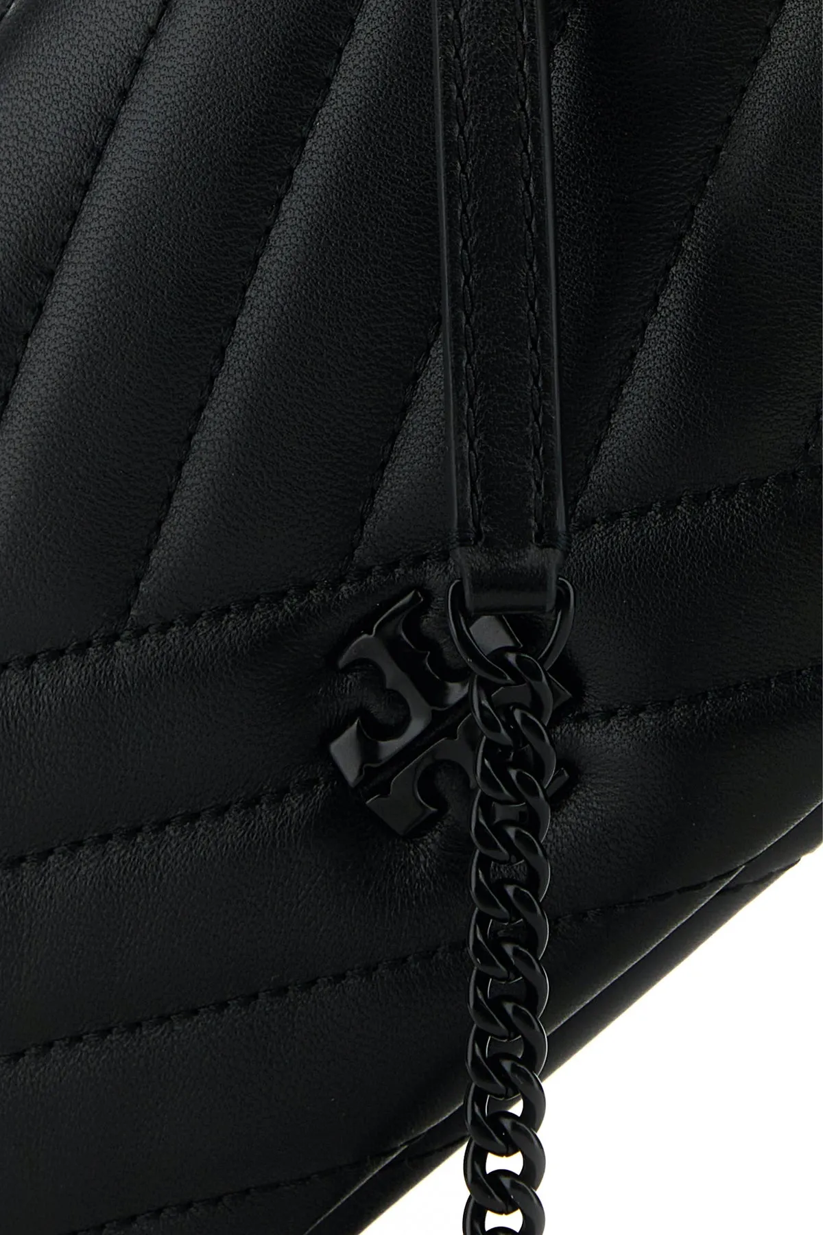 Black leather Kira clutch
