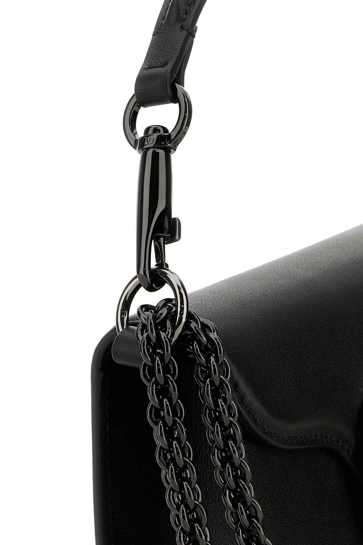 Black leather Locò clutch