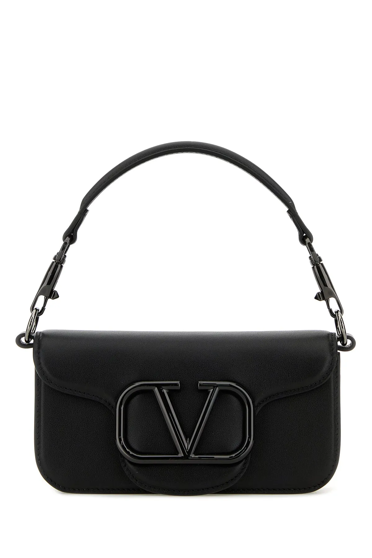 Black leather Locò clutch