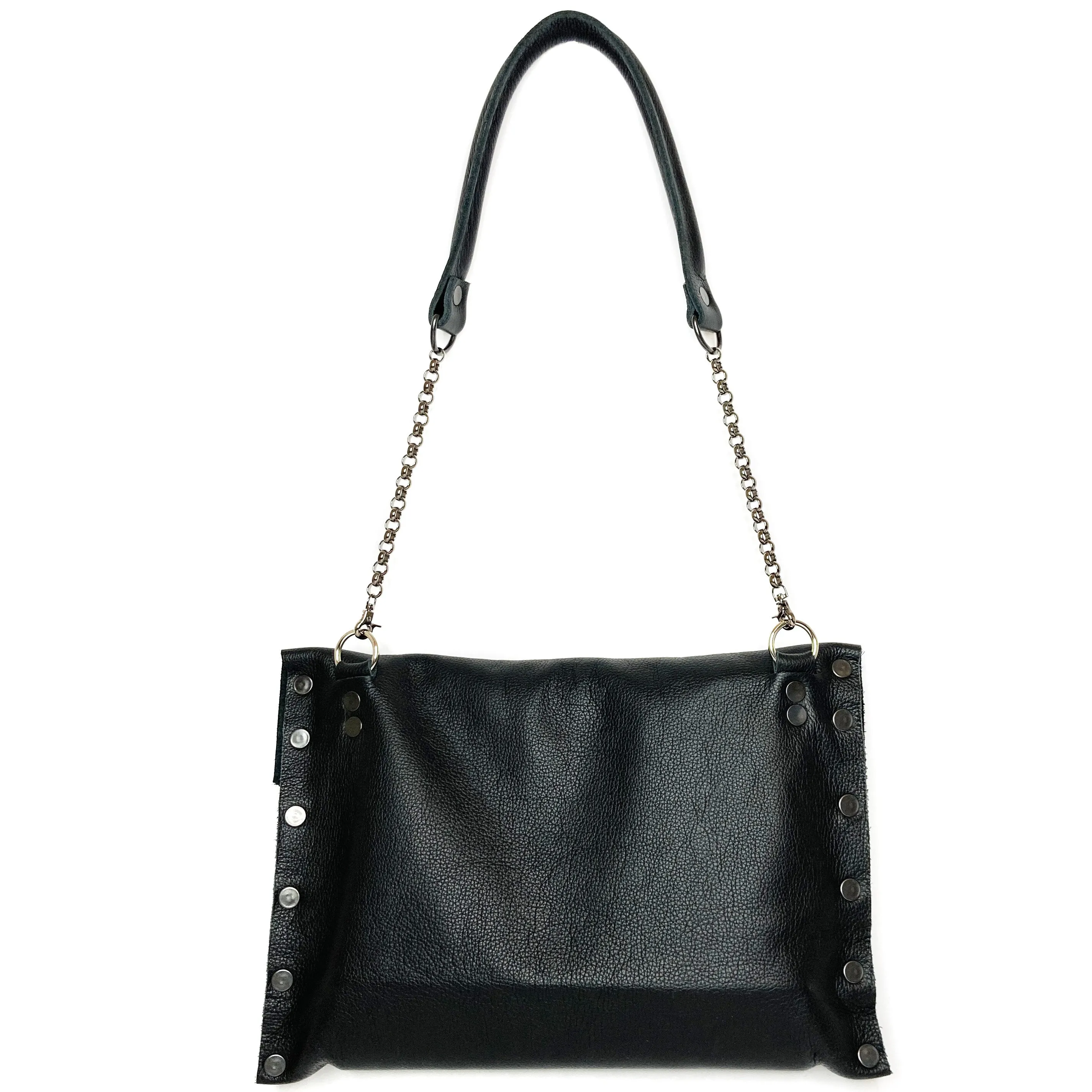 Black Leather "Cindy" Crossbody bag
