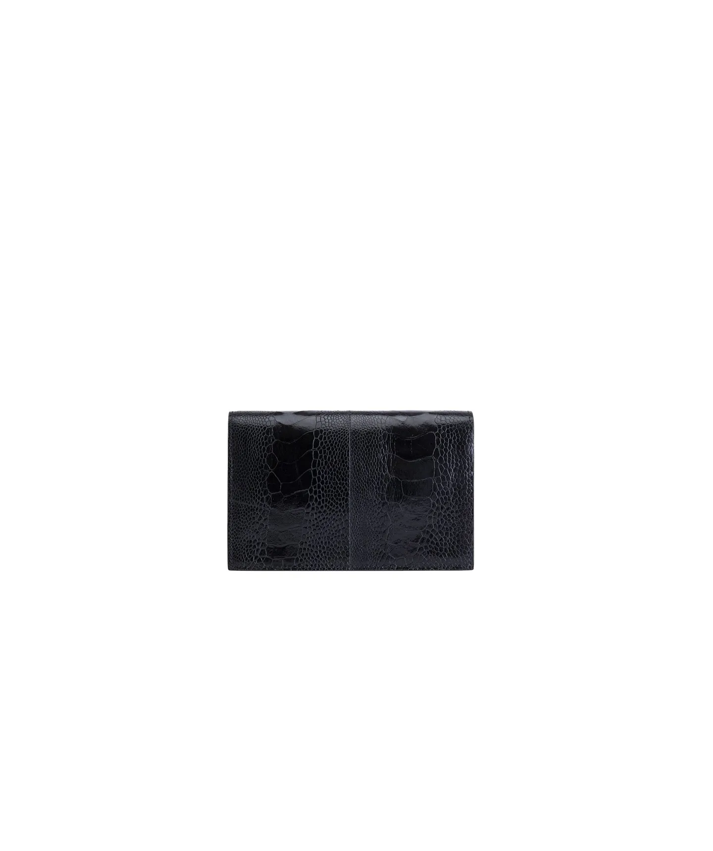 Black Ostrich Shin | 'Isandla' Clutch