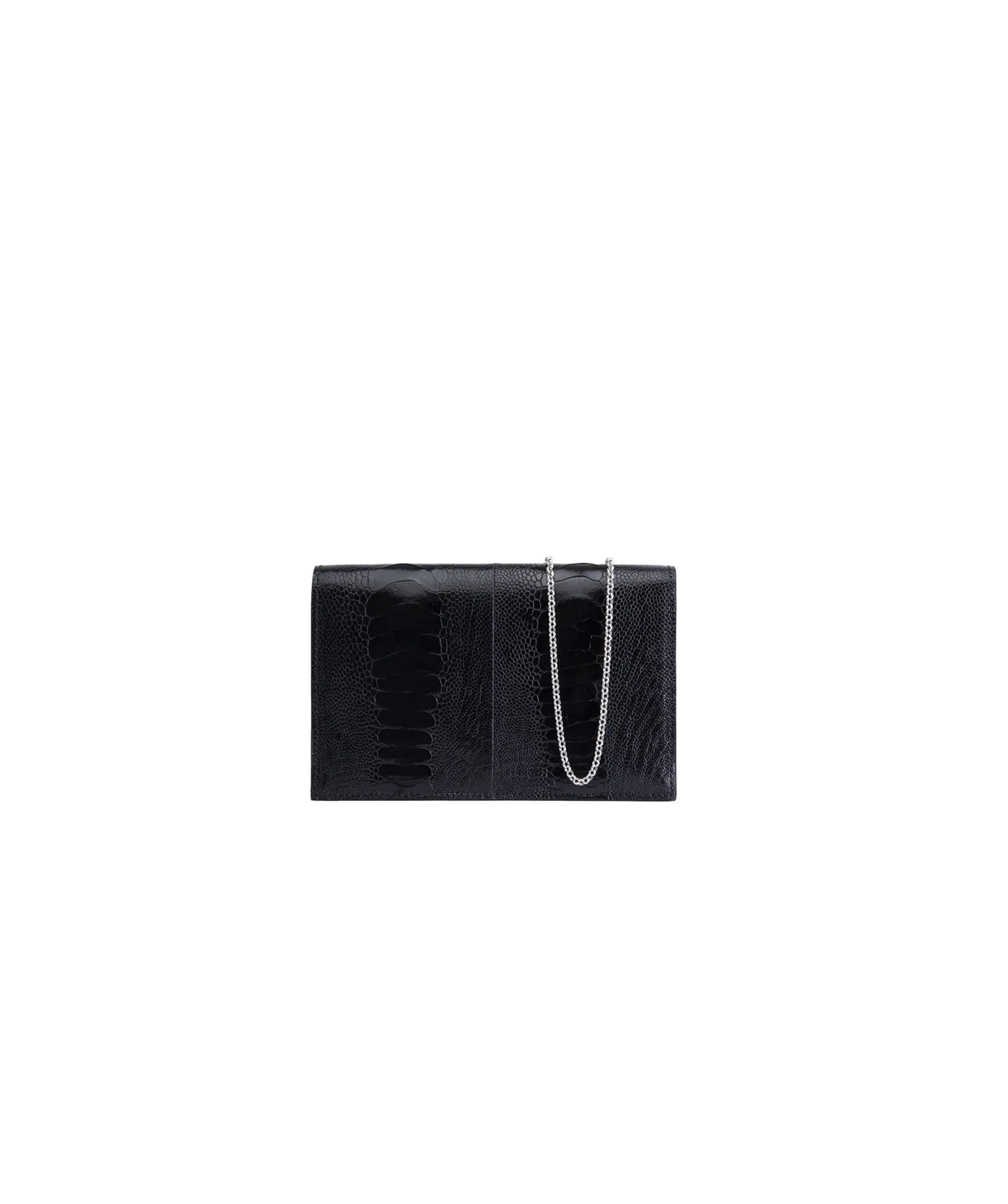 Black Ostrich Shin | 'Isandla' Clutch