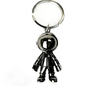 Black Robot Keychains Men Creative Spacemen Car Key Chain Ring for Office Backpack Purse Charm Black