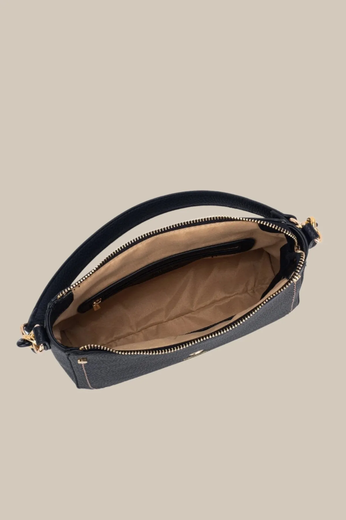 Black Tern Curved Zip Shoulder Bag