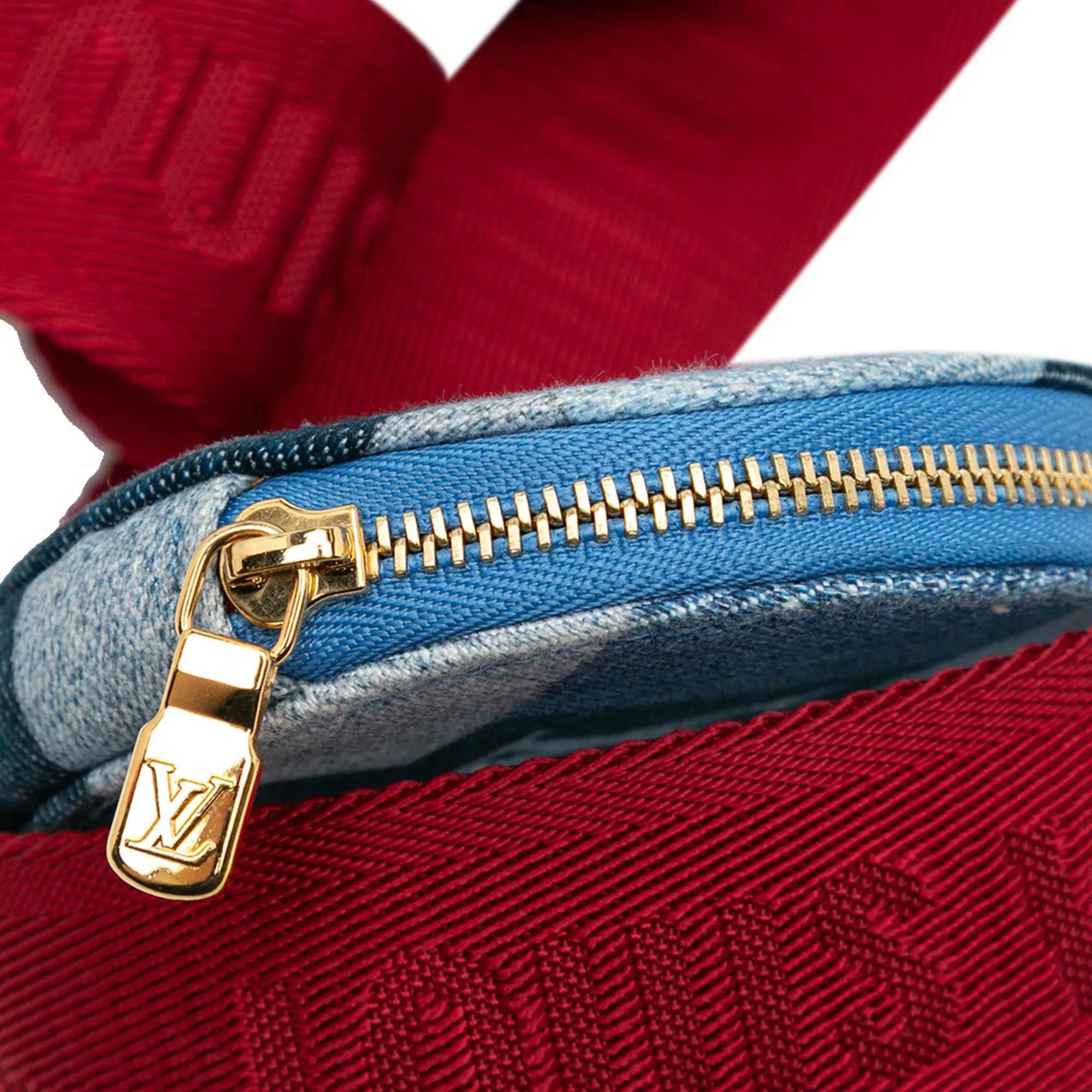 Blue Louis Vuitton Monogram Denim Patchwork Multi Pochette Accessoires Crossbody Bag