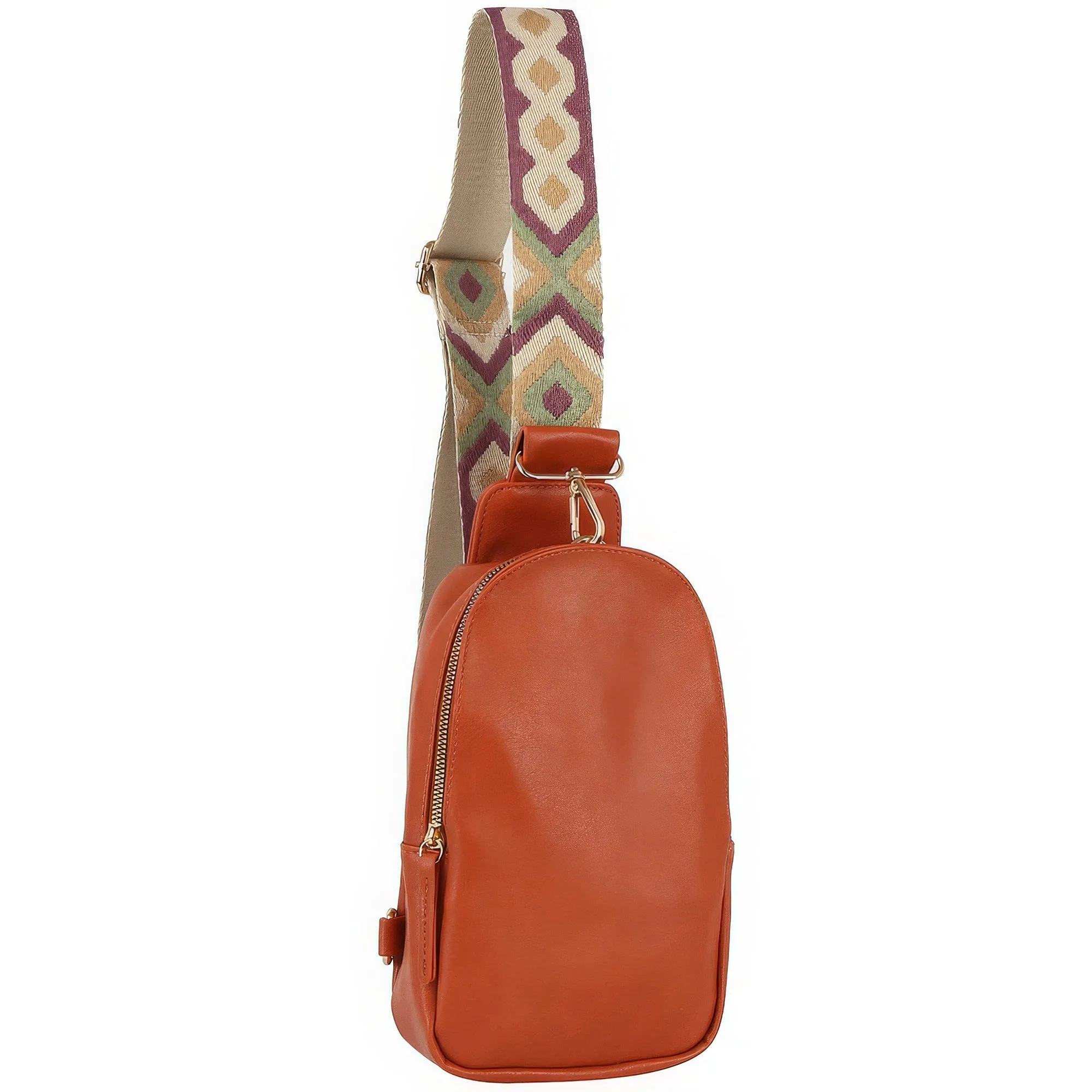 Blue Zone Planet |  Ava's Smooth Zipper Sling Crossbody With Guitar Strap