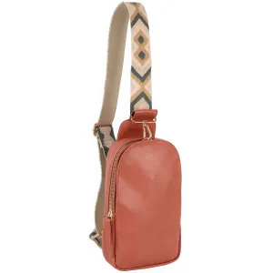 Blue Zone Planet |  Ava's Smooth Zipper Sling Crossbody With Guitar Strap