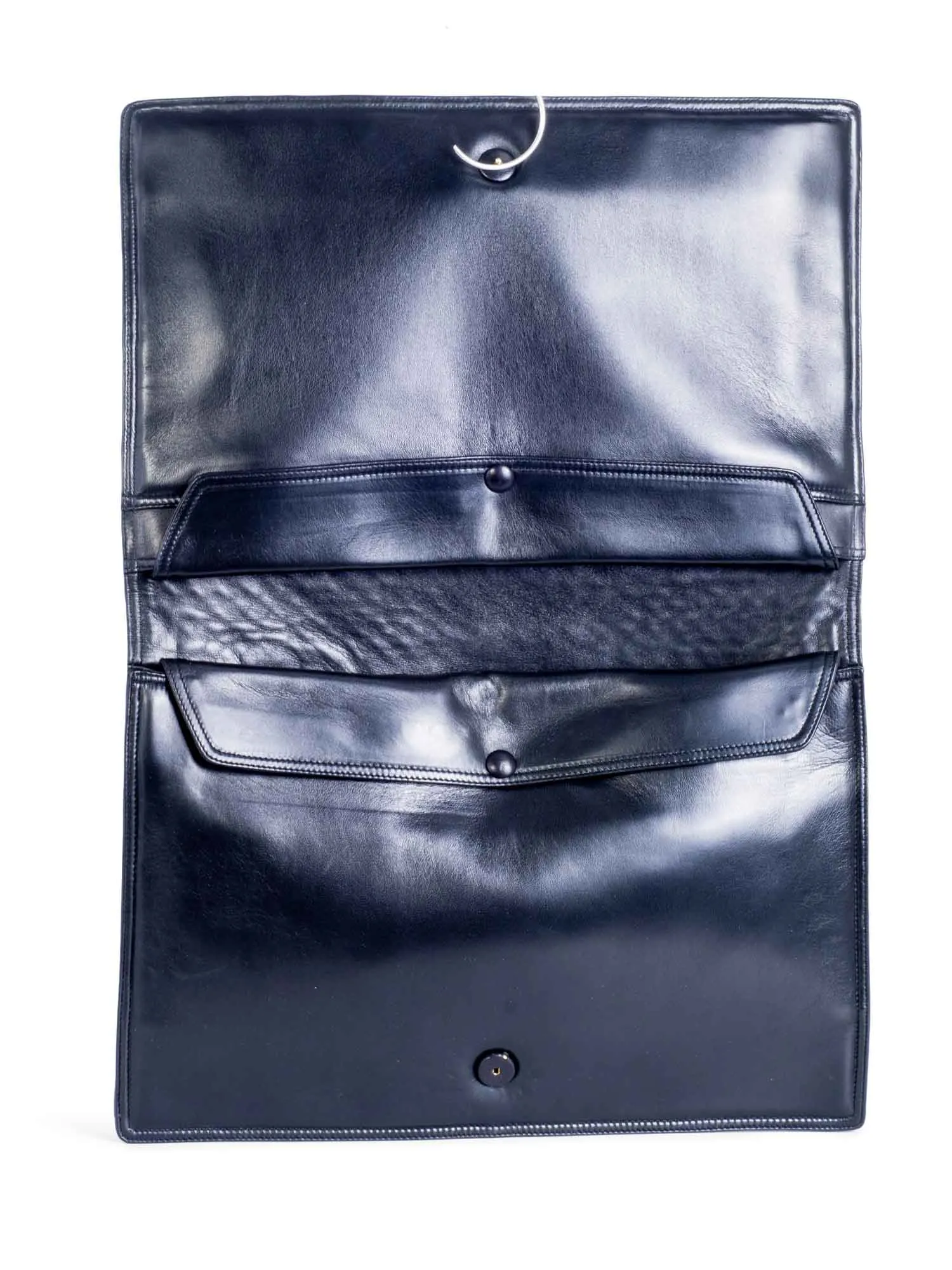 Bottega Veneta Vintage Intrecciato Flap Portfolio Clutch Black