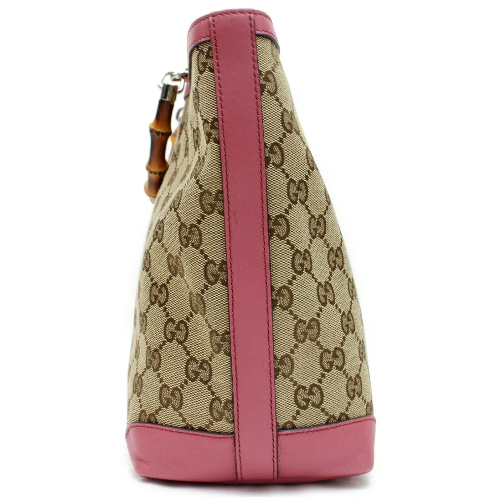 Brand Inspired Gucci Tote Bag Kids Line Banboo Tote Bag Pink Canvas