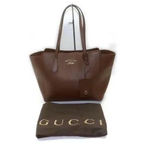 Brand Inspired Gucci Tote Bag Swing Tote Brown Leather (SHC7-11055)