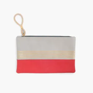 Buoy block clutch in Gull Gray   Coral Red