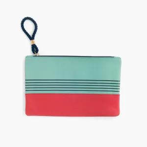 Buoy Block Clutch in Tidal Teal   Coral Red
