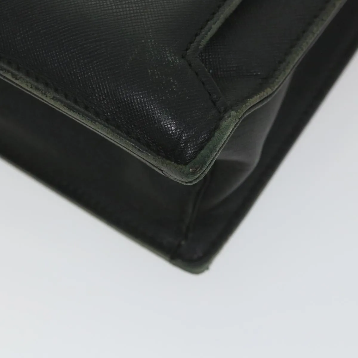 BURBERRY Briefcase Leather Black Auth 58915