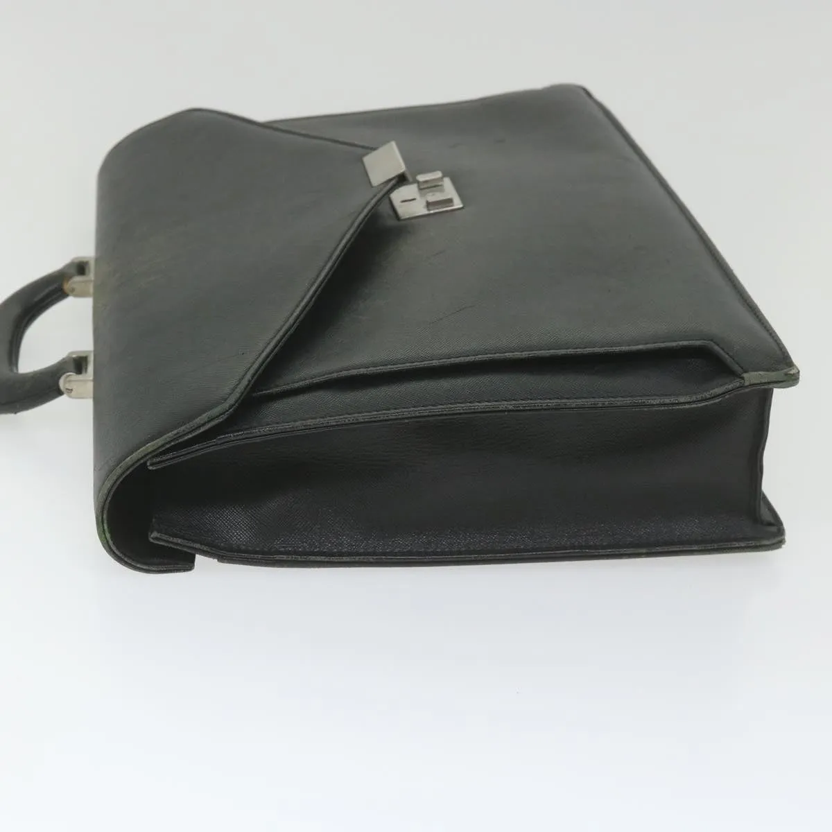 BURBERRY Briefcase Leather Black Auth 58915