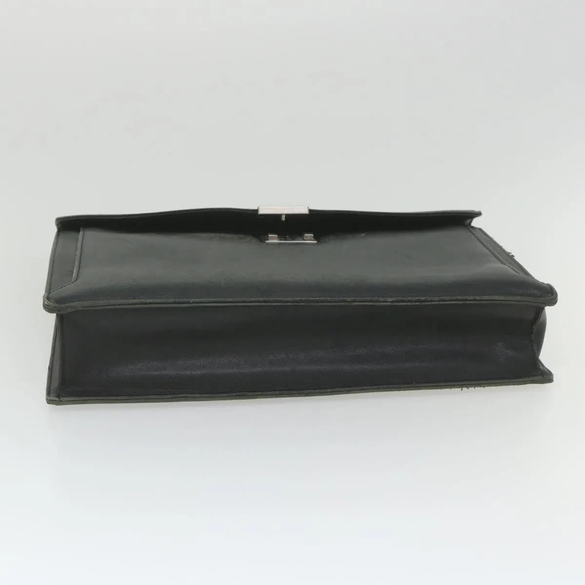 BURBERRY Briefcase Leather Black Auth 58915