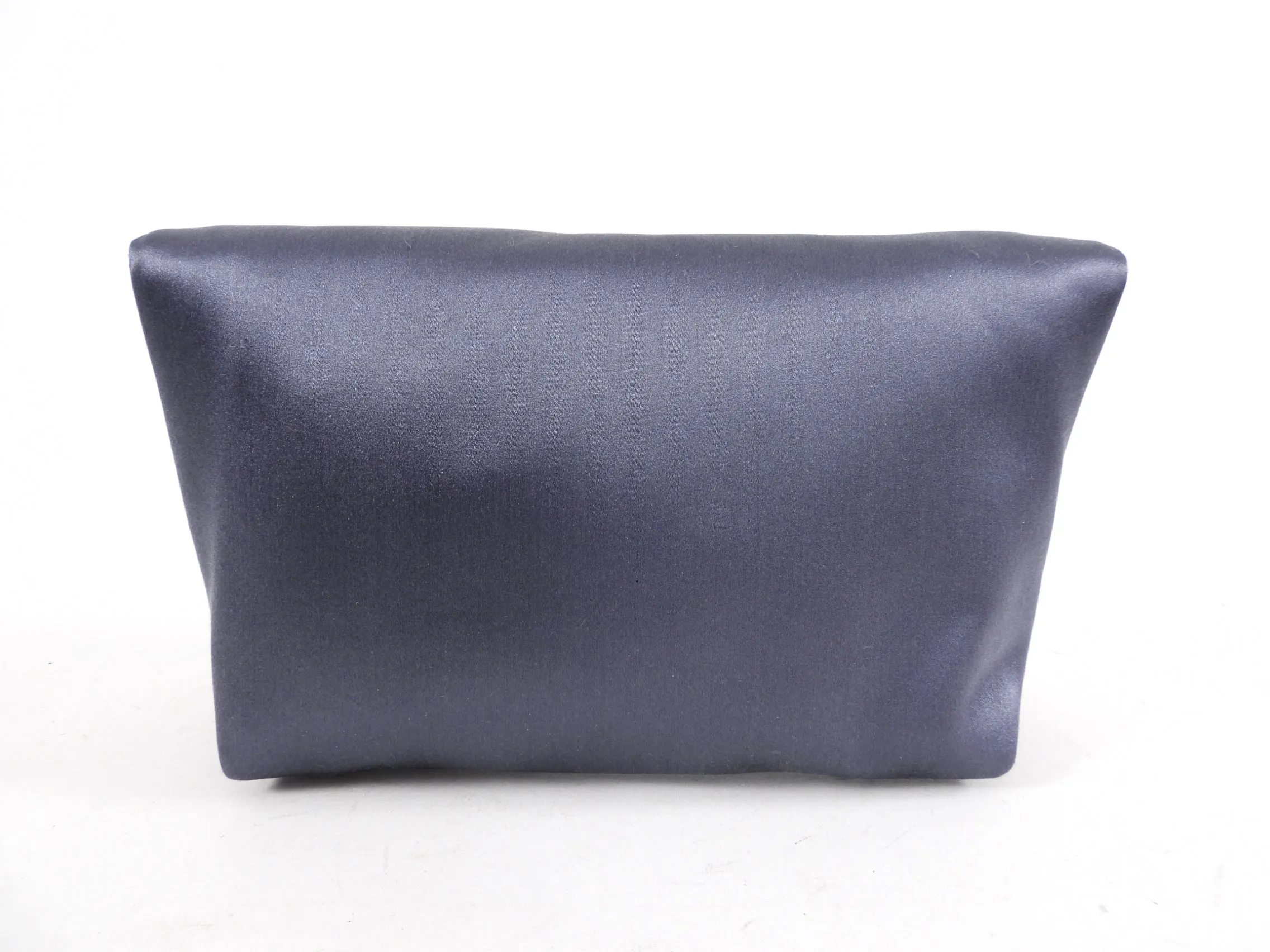 Burberry Grey Silk Satin Strass Pin Evening Clutch Bag