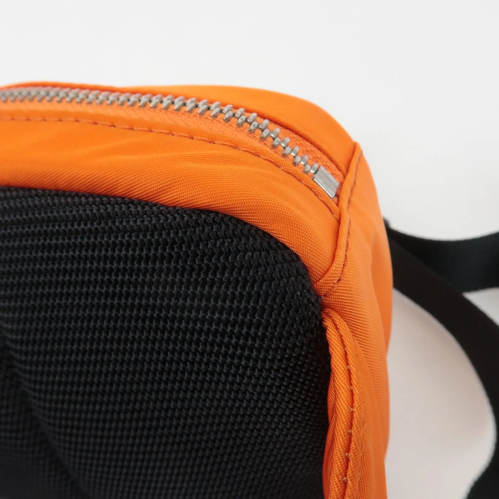BURBERRY London Nylon Leather Waist Bag Crossbody Bag Orange Used