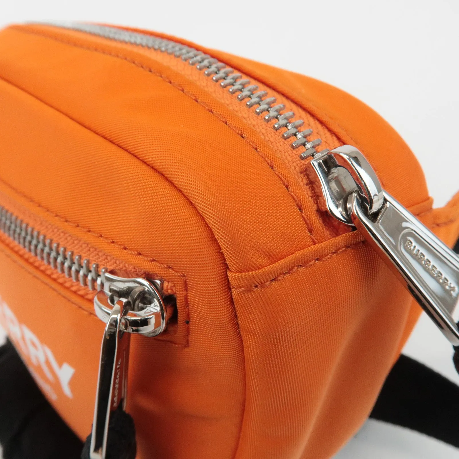 BURBERRY London Nylon Leather Waist Bag Crossbody Bag Orange Used
