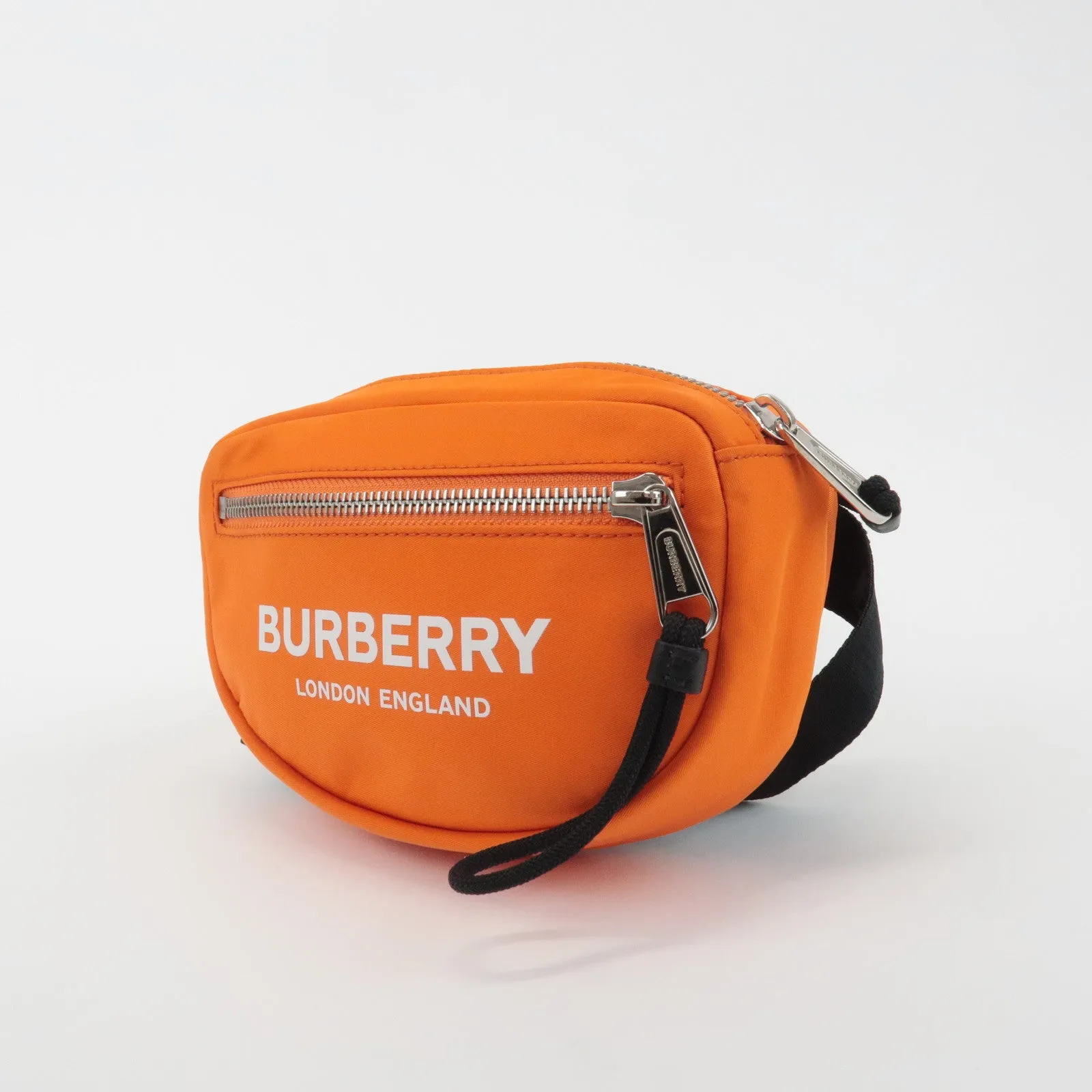 BURBERRY London Nylon Leather Waist Bag Crossbody Bag Orange Used