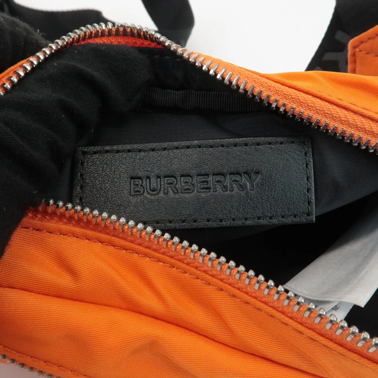 BURBERRY London Nylon Leather Waist Bag Crossbody Bag Orange Used