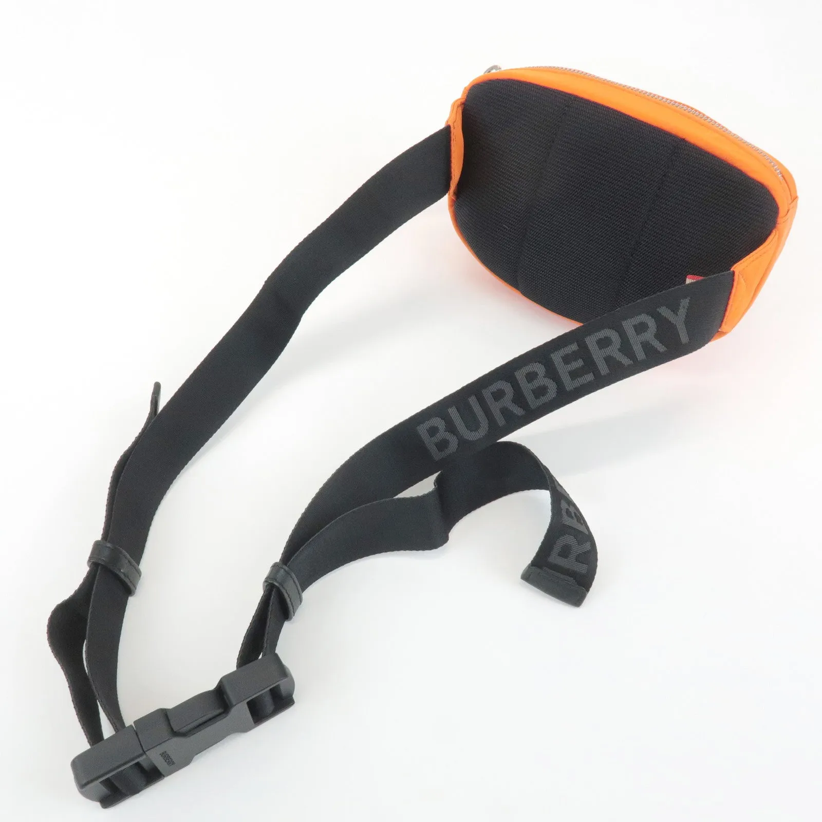 BURBERRY London Nylon Leather Waist Bag Crossbody Bag Orange Used