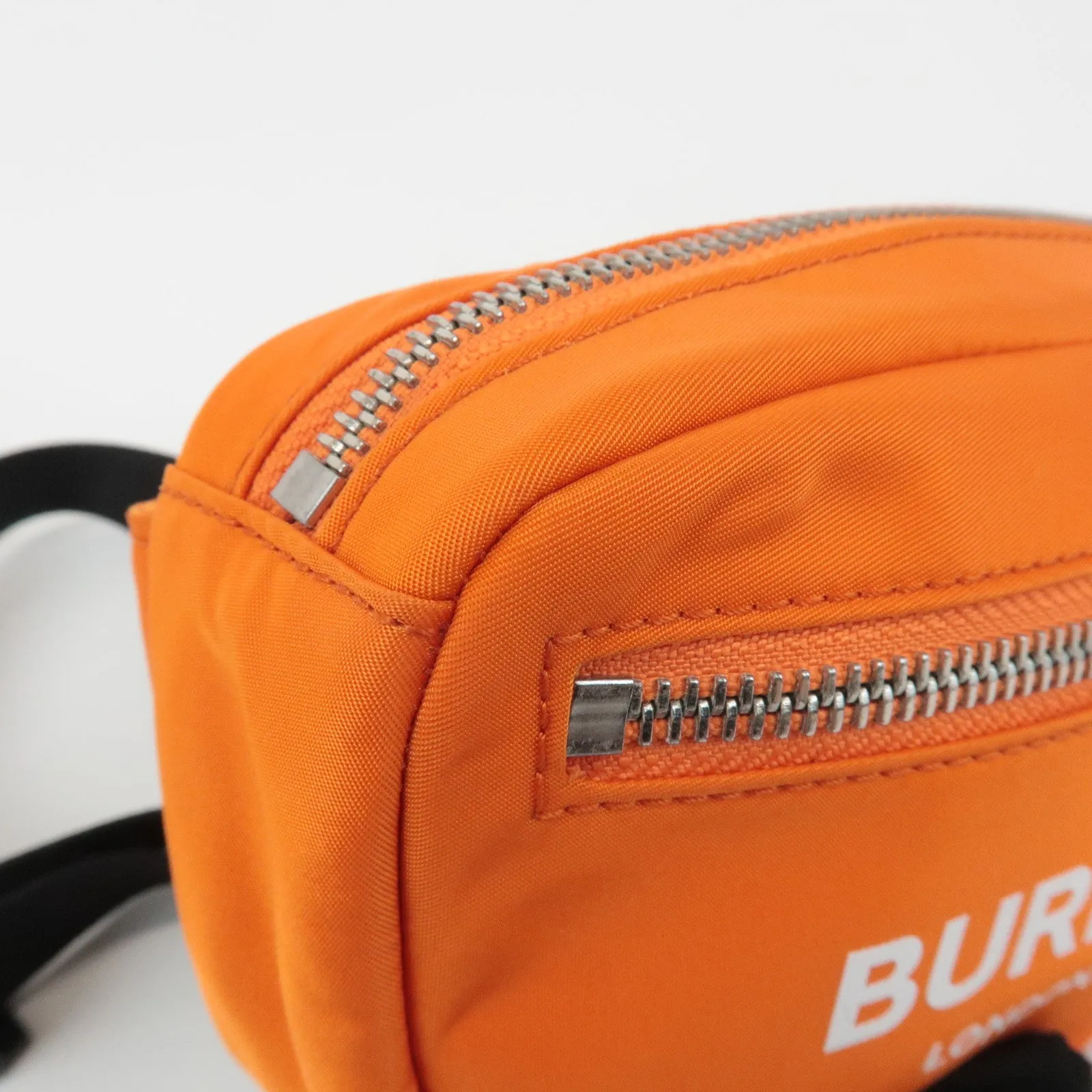 BURBERRY London Nylon Leather Waist Bag Crossbody Bag Orange Used