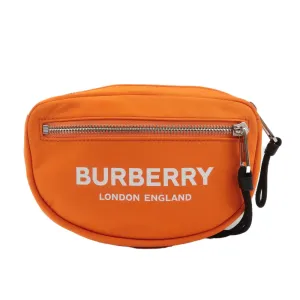 BURBERRY London Nylon Leather Waist Bag Crossbody Bag Orange Used