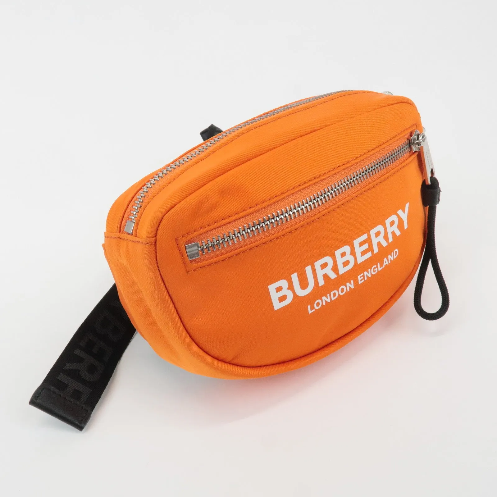 BURBERRY London Nylon Leather Waist Bag Crossbody Bag Orange Used