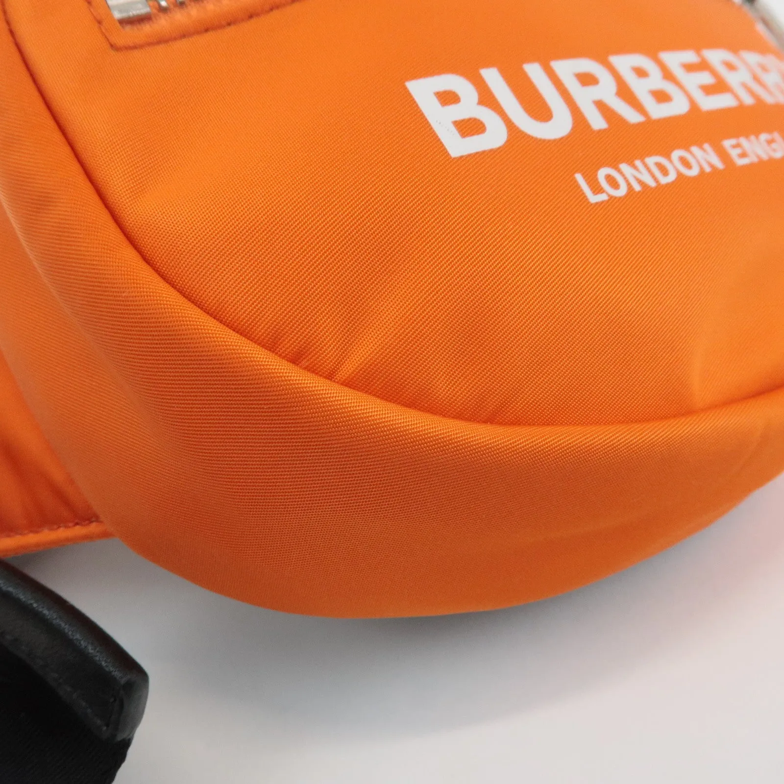 BURBERRY London Nylon Leather Waist Bag Crossbody Bag Orange Used