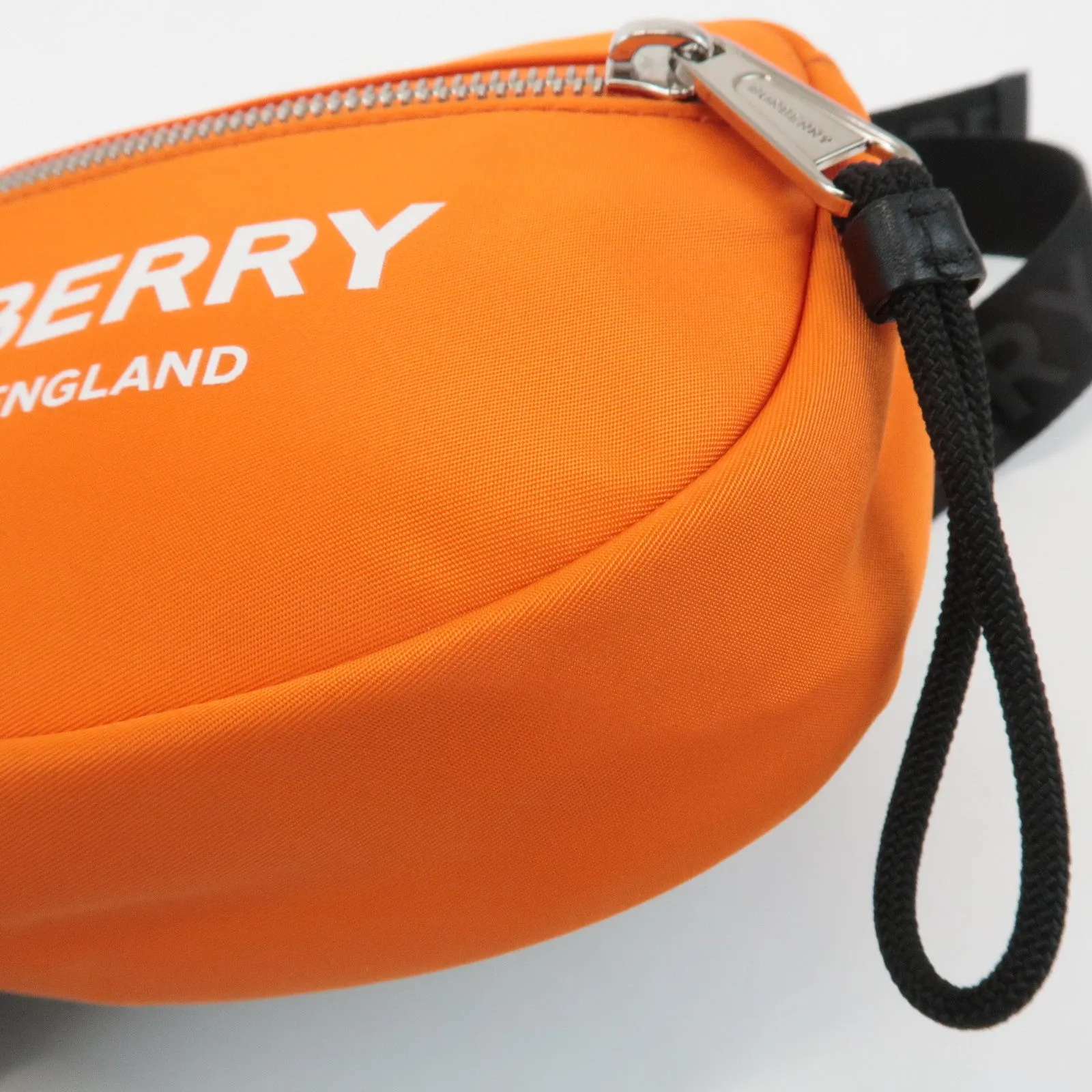 BURBERRY London Nylon Leather Waist Bag Crossbody Bag Orange Used