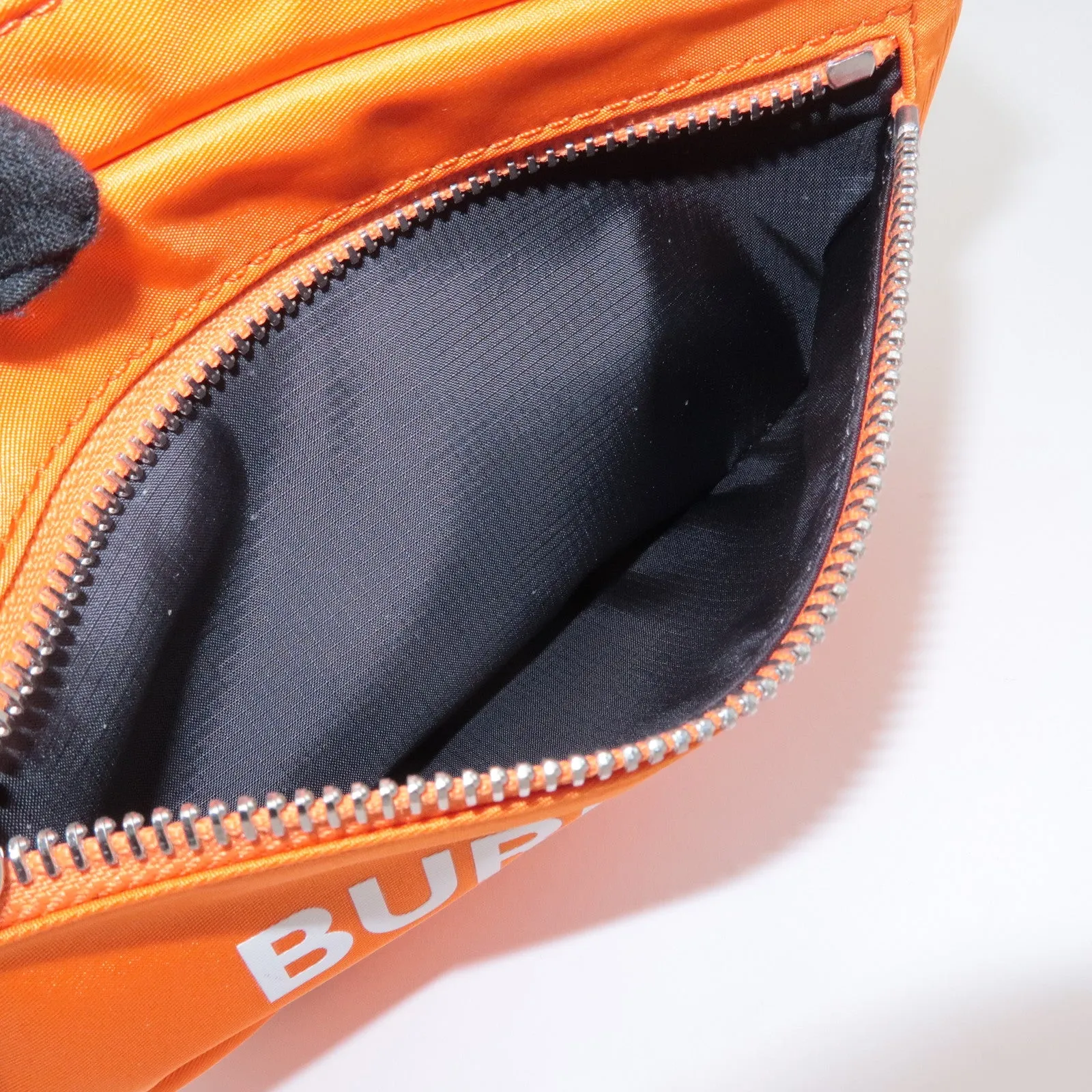 BURBERRY London Nylon Leather Waist Bag Crossbody Bag Orange Used