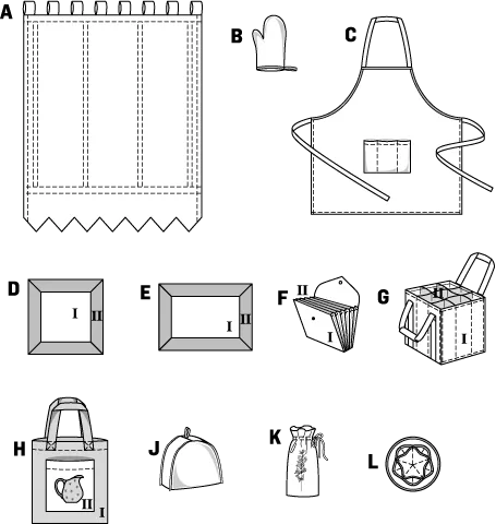 Burda Pattern 8125 Kitchen Accessories (One Size)