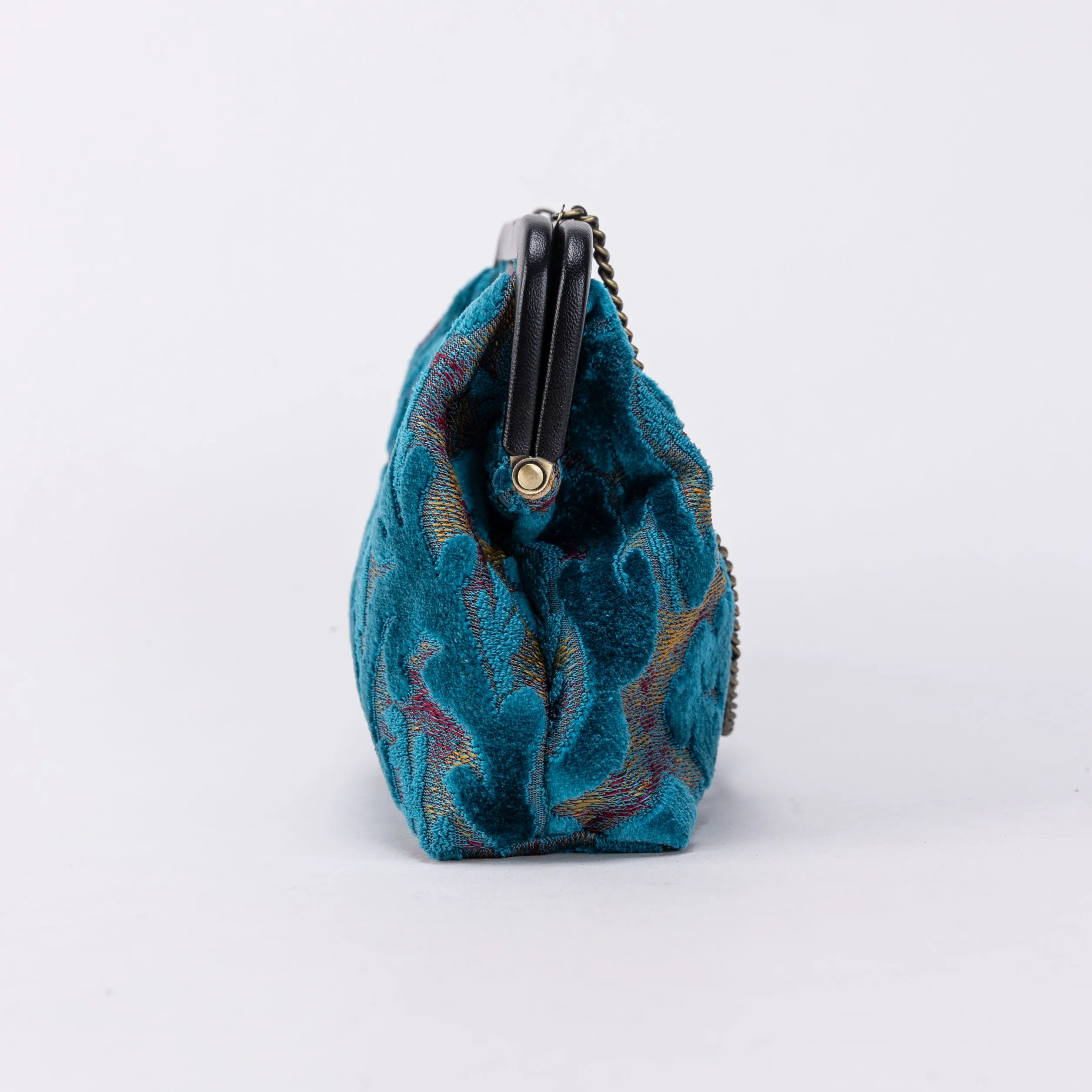 Burnout Velvet Aqua Blue Alma Clutch