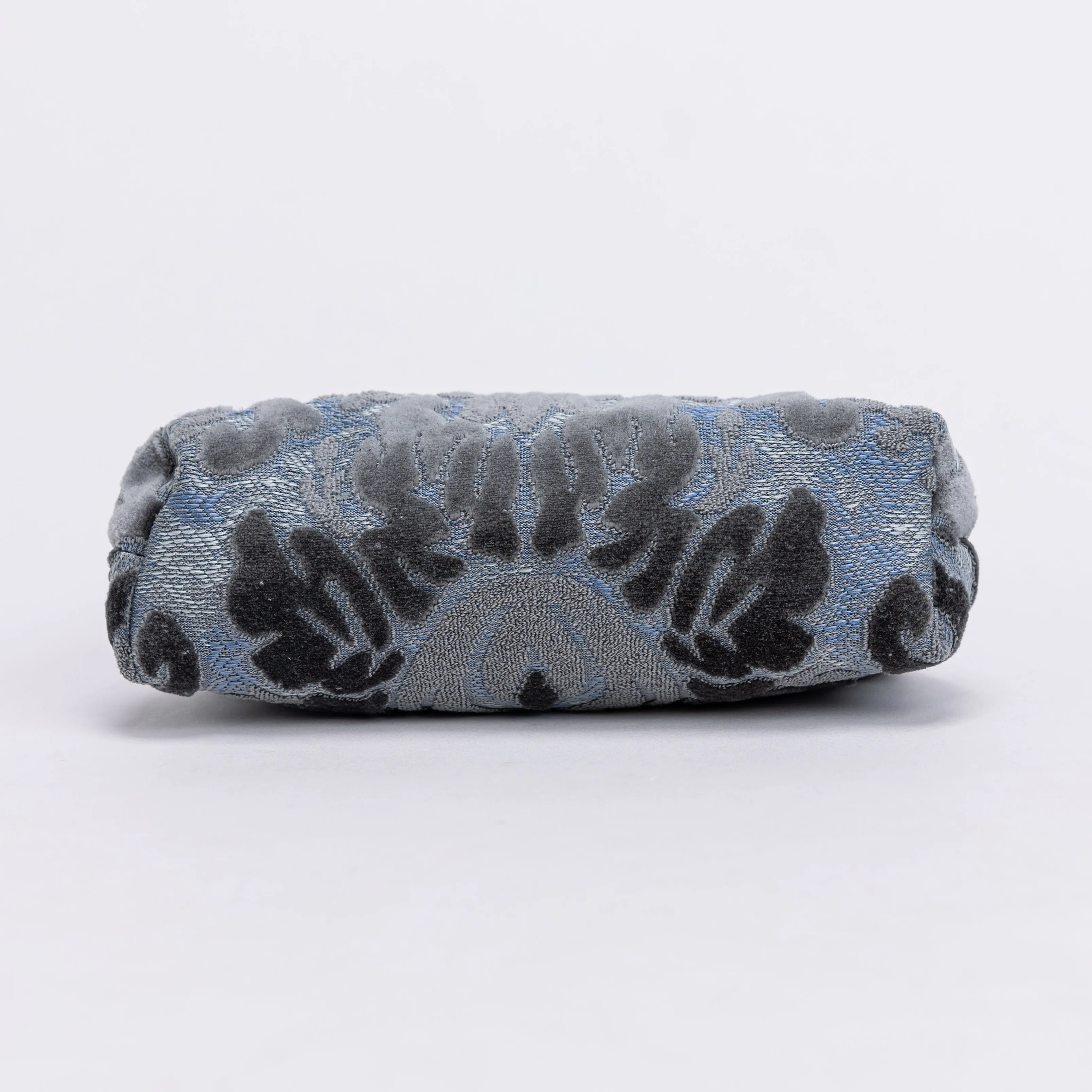 Burnout Velvet Steel Blue Alma Clutch