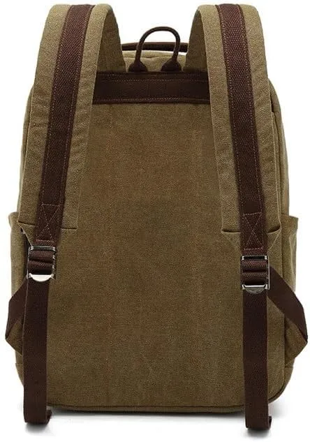 Business High Capacity Canvas Backpack Outdoor Leisure Travel Computer Bag Retro Men's Bag(E)