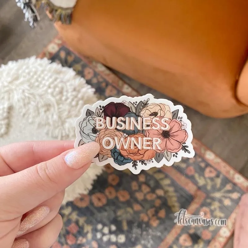 Business Owner Florals Sticker