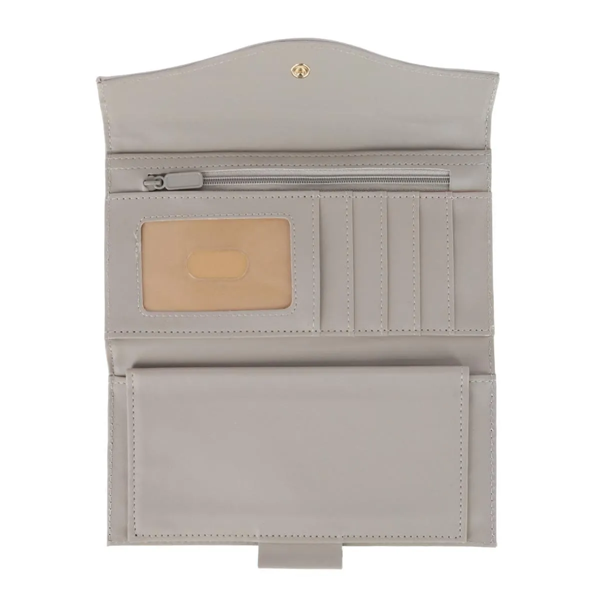 Buxton Women's Leather Long Bifold Organizer Wallet with Floral Emboss