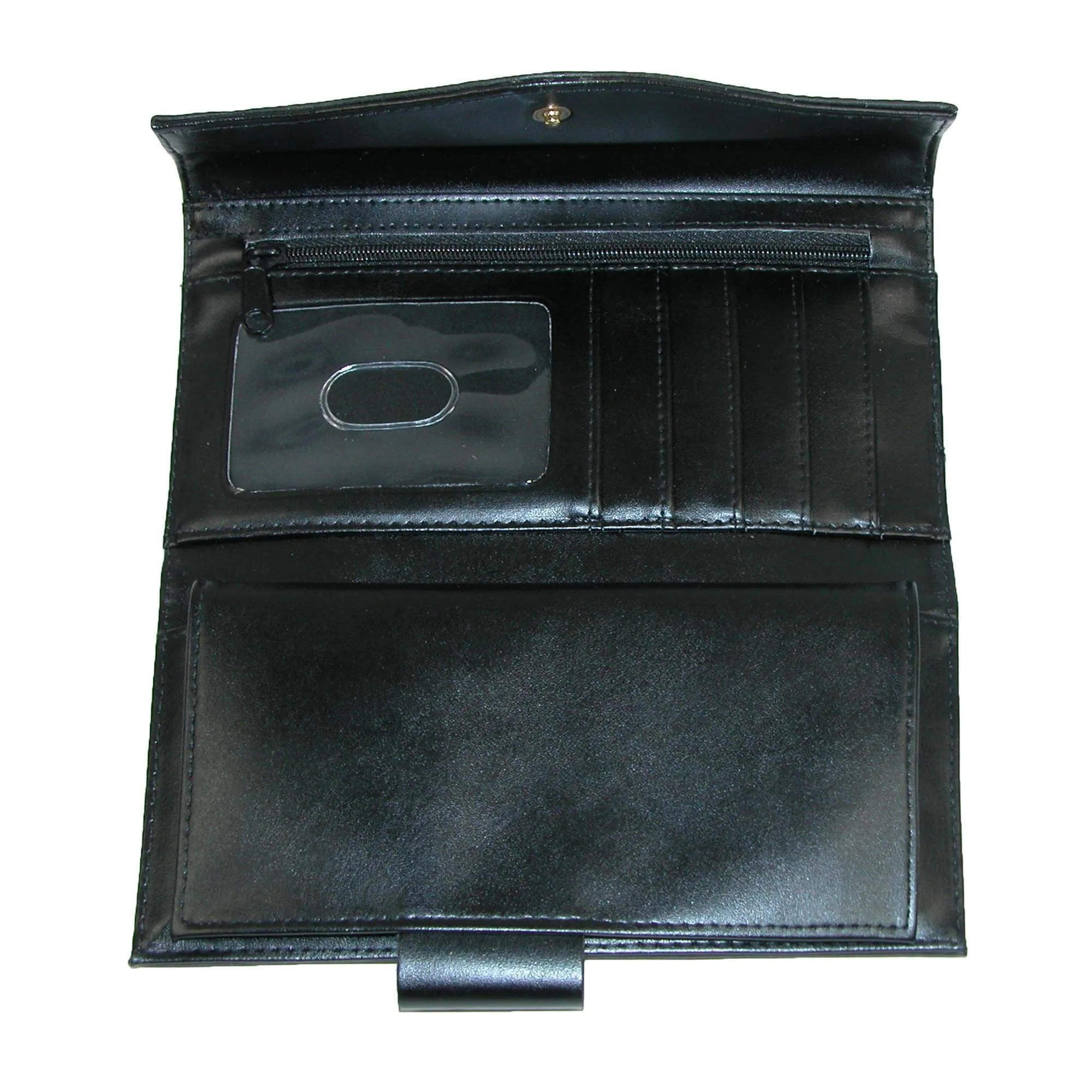 Buxton Women's Leather Long Bifold Organizer Wallet with Floral Emboss