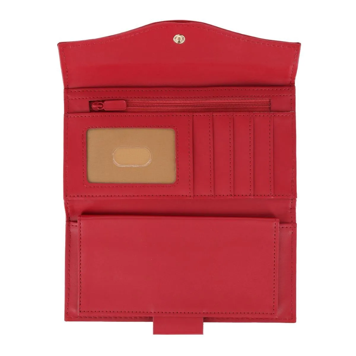 Buxton Women's Leather Long Bifold Organizer Wallet with Floral Emboss