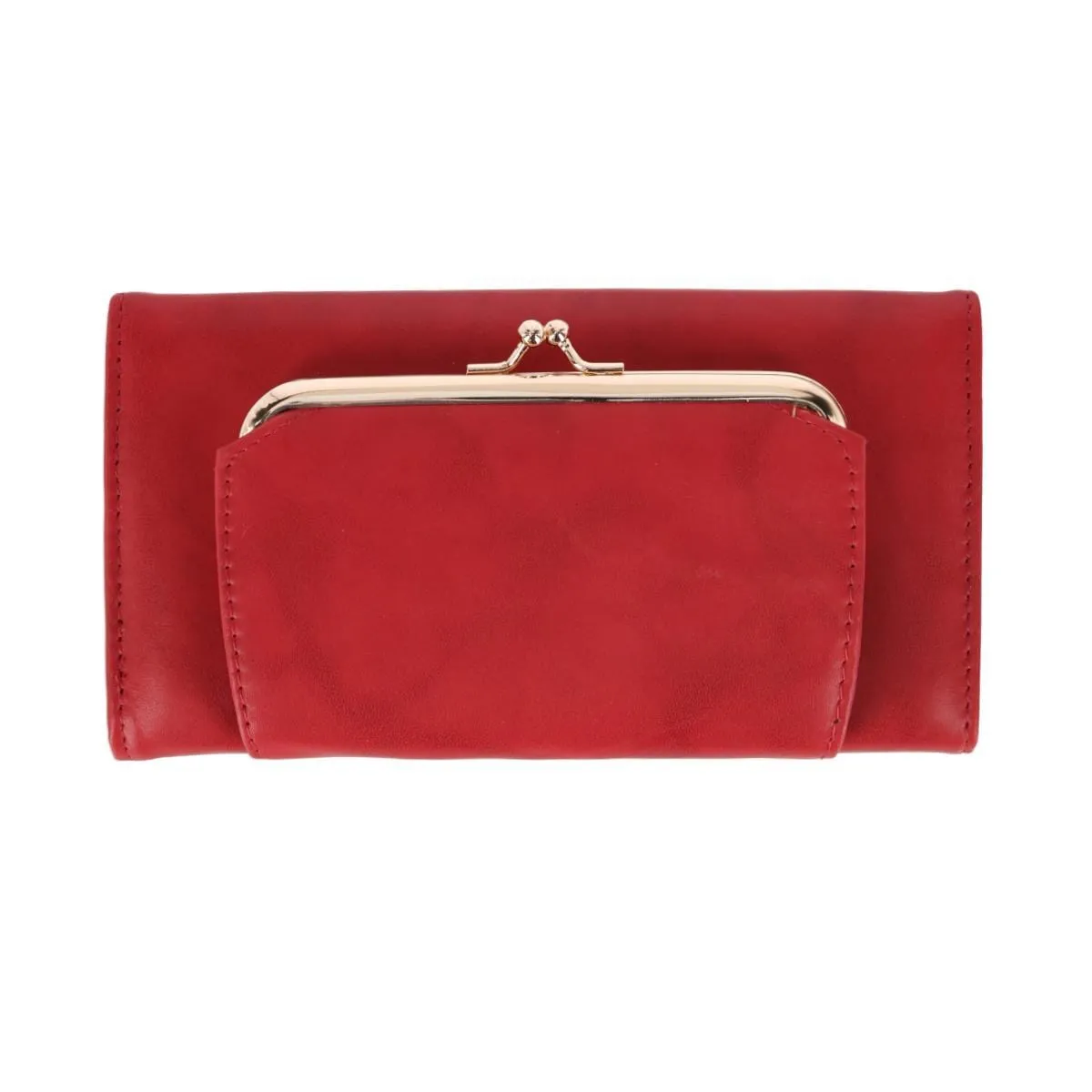 Buxton Women's Leather Long Bifold Organizer Wallet with Floral Emboss