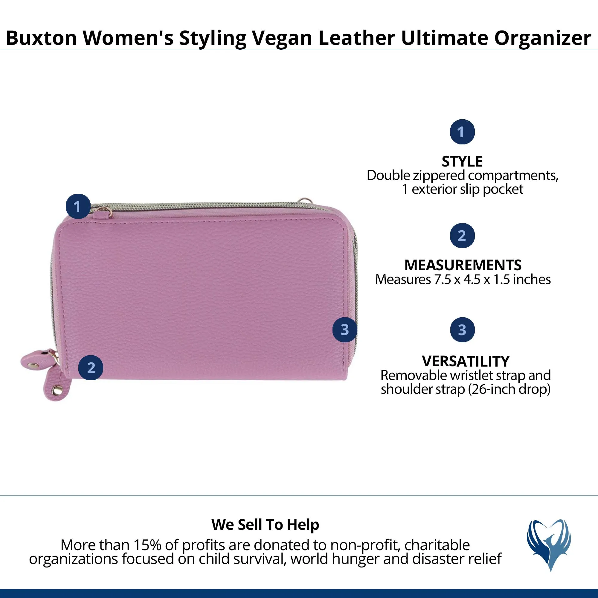 Buxton Women's Styling Vegan Leather Ultimate Organizer