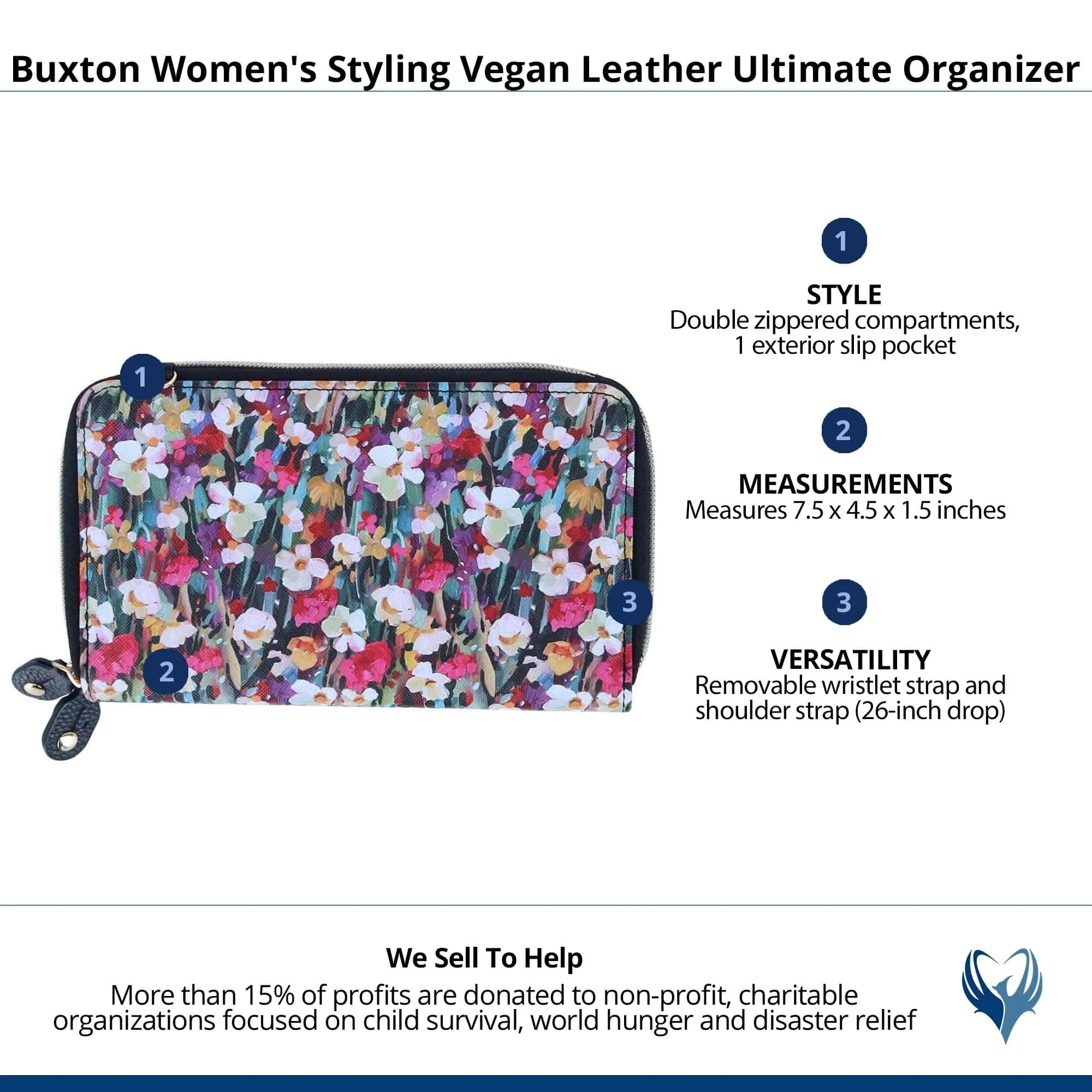 Buxton Women's Styling Vegan Leather Ultimate Organizer