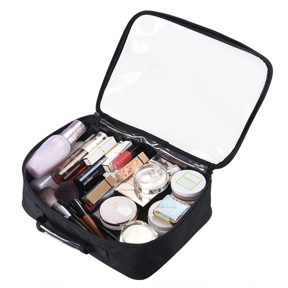 Byootique Essential Cosmetic Makeup Bag Travel Toiletry Clear Bag 14x10x3" Large
